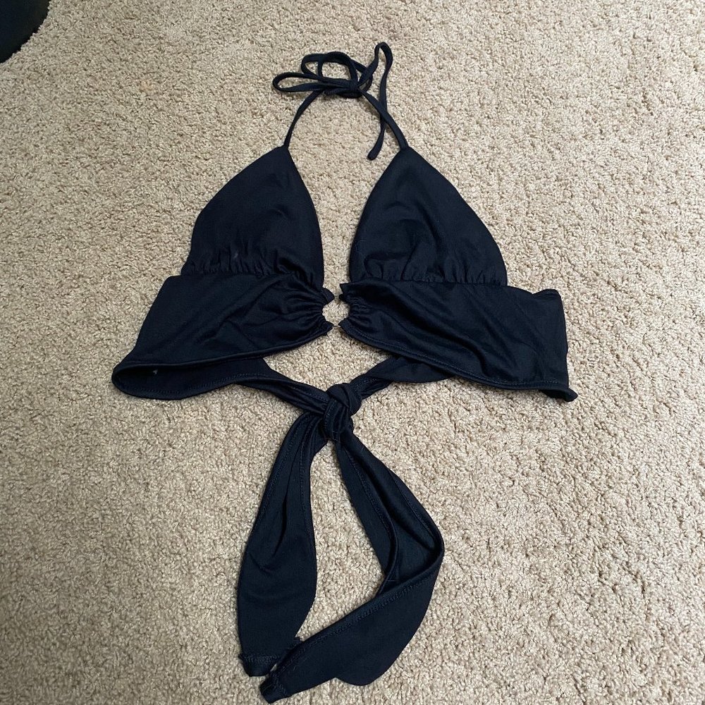 Shein black tank top with tie in the back and around the neck